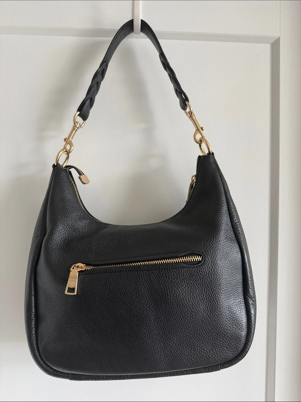 Coach Black Pebbled Leather Hobo Shoulder Bag with Gold Hardware - Picture 2 of 6